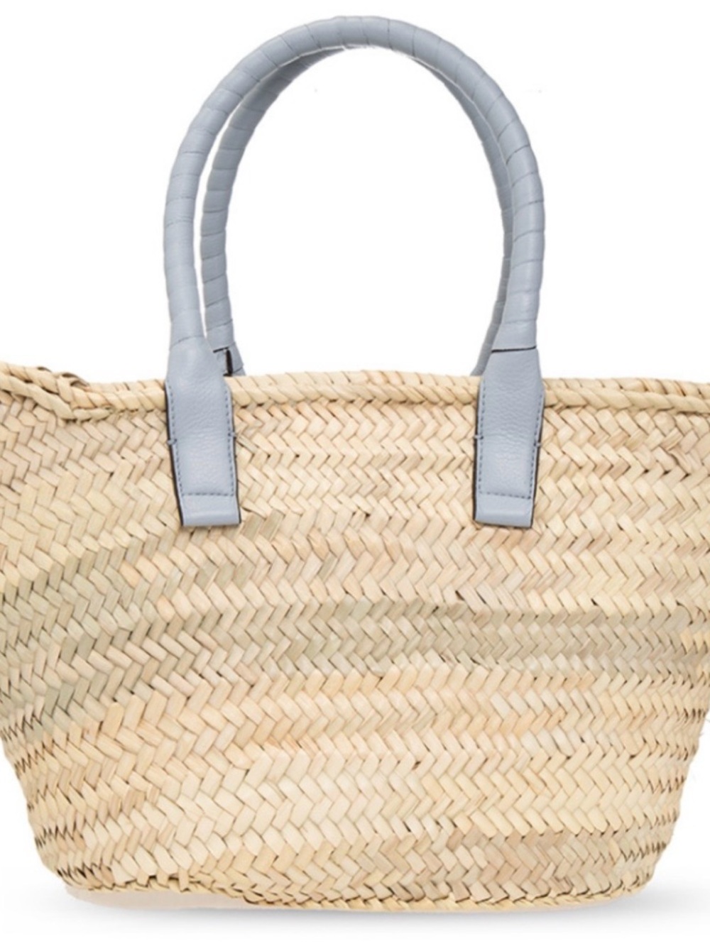 Chloë Marcie Straw Tote in Light Blue - Picture 3 of 4